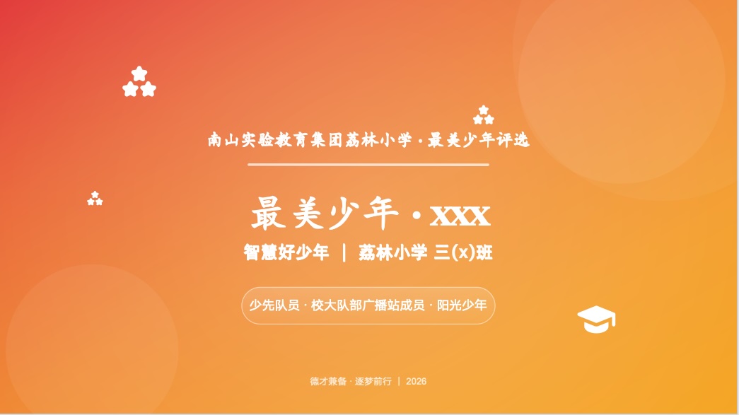 小学生评优PPT预览