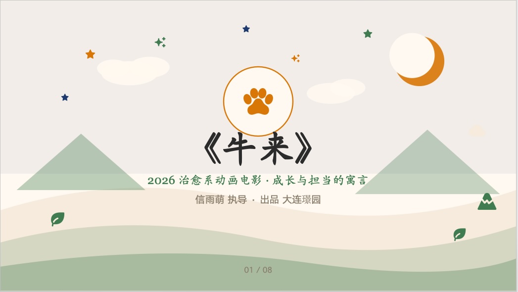 电影牛来PPT预览